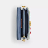 Coach Tabby Shoulder Bag 20 With Cherry Embroidery in Brass/Denim