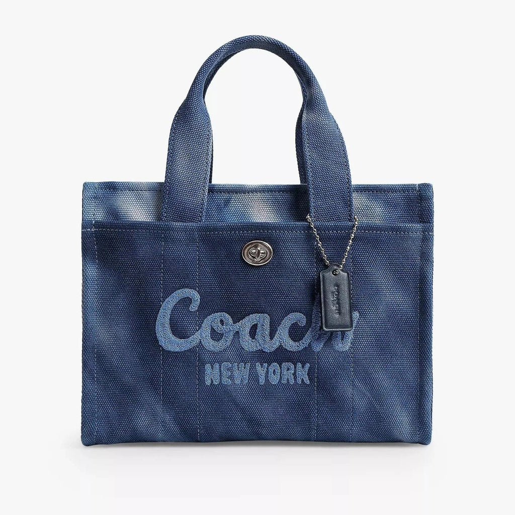 そ*り様 COACH Tie-Dye Denim Cargo Tote Coach Tie Dye Cargo 26 Tote Bag In Midnight Navy