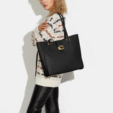 Coach Women's Soft Calf Leather Tabby Shoulder Bag In Black