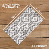 Cuisinart 2 Piece Fouta Tea Towels Set In Grey Tile