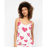 Cyberjammies Aria Heart Printed Jersey Cami In Pink