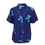 Cyberjammies Ashley Turtle Print Pyjama Top In Navy