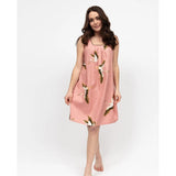 Cyberjammies Bonnie Crane Bird Print Short Nightdress In Pink