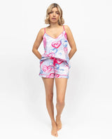Cyberjammies Chloe Heart Printed Jersey Shorts In Pink