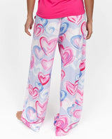 Cyberjammies Chloe Heart Printed Jersey Wide Leg Pyjama Bottoms In Pink