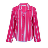 Cyberjammies Chloe Printed Stripe Pyjama Top In Pink