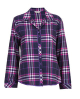 Cyberjammies Edie Check Pyjama Top in Navy