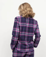 Cyberjammies Edie Check Pyjama Top in Navy