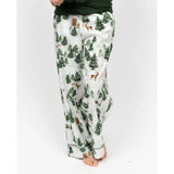 Cyberjammies Fern Alpine Print Wide Leg Pyjama Bottoms In Olive