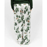 Cyberjammies Fern Alpine Print Wide Leg Pyjama Bottoms In Olive