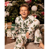 Cyberjammies Fern Kids Unisex Alpine Print Pyjama Set In Olive