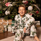 Cyberjammies Fern Kids Unisex Alpine Print Pyjama Set In Olive