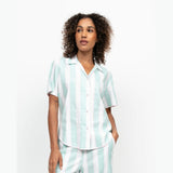 Cyberjammies Francesca Printed Stripe Pyjama Top In Mint