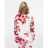 Cyberjammies Isabella Floral Printed Jersey Pyjama Top In oxblood