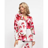 Cyberjammies Isabella Floral Printed Jersey Pyjama Top In oxblood
