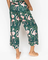 Cyberjammies Ivy Womens Flamingo Print Wide Leg Cropped Pyjama Bottoms