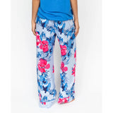 Cyberjammies Lyla Floral Print Wide Leg Pyjama Bottoms In Blue