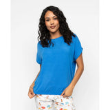 Cyberjammies Lyla Slouch Jersey Pyjama Top In Bright Blue