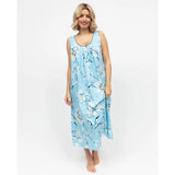 Cyberjammies Madelyn Floral Print Long Nightdress In Blue