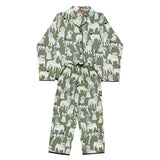 Cyberjammies Nancy Girls Dog Print Pyjama Set In Sage Green