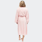 Cyberjammies Striped Fleece Dressing Gown In Pink