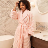 Cyberjammies Striped Fleece Dressing Gown In Pink