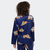 Cyberjammies Tiger Print Pyjama Top In Navy