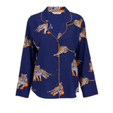 Cyberjammies Tiger Print Pyjama Top In Navy