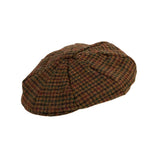Dents Blagdon Men's Abraham Moon Tweed Dogtooth Check Newsboy Cap In Cognac