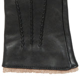 Dents - Lorraine Three-Point Wool Blend-Lined Leather Gloves with Knitted Cuffs In Black
