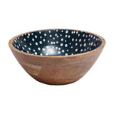 Dexam Sintra Mango Wood Spotted Salad Bowl In Ink Blue