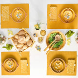Dexam Sintra Recycled Cotton Spotted Bread Basket In Ochre