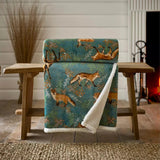 Deyongs Fox and Deer Dark Green Throw 140x180cm
