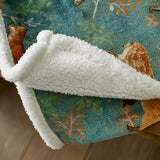 Deyongs Fox and Deer Dark Green Throw 140x180cm