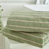 Deyongs Malmo Stripe Hand Towel In Sage Biscuit