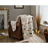 Deyongs Mixed Dogs Fleece Throw In Oatmeal, 140x180cm
