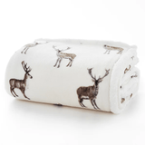 Deyongs Sterling Stag Life Sherpa Printed Soft Fleece Throw 140x180cm