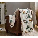 Deyongs Winter Deer Throw In Cream, 140 x 180cm