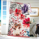 Deyongs Floral Whisper Printed Velour 90x180cm Cotton Beach Towel