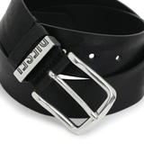 Diesel B-Visible Leather Belt In Black
