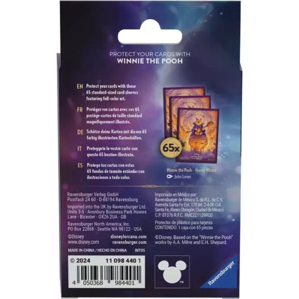 Disney Lorcana TCG Azurite Sea Set 6 - Winnie the Pooh 65 Card Sleeves Disney Lorcana TCG Azurite Sea Set 6 - Winnie the Pooh 65 Card Sleeves