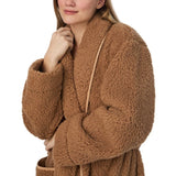 DKNY Long Sleeve Robe In Cork Sherpa