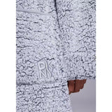 DKNY Long Sleeve Robe In Iron Gate Frosted Sherpa
