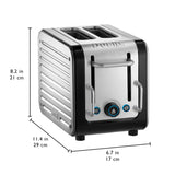 Dualit 2 Slot Toaster In Black And Brushed Stainless Steel