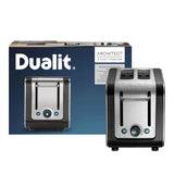 Dualit 2 Slot Toaster In Black And Brushed Stainless Steel