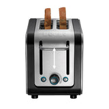 Dualit 2 Slot Toaster In Black And Brushed Stainless Steel