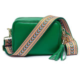 Elie Beaumont Crossbody Camera Bag Emerald Green Aztec Strap