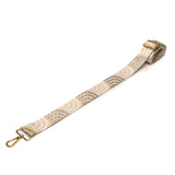 Elie Beaumont Crossbody Strap In Cream Silver Art Deco
