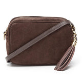 Elie Beaumont Crossbody Tassel In Dark Brown