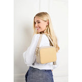 Elie Beaumont Raffia Crossbody In Biscuit